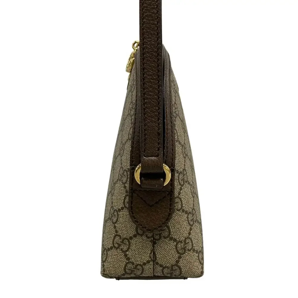 Gucci Ophidia Shoulder Bag 499621 Beige Dark Brown PVC Leather - Picture 4 of 15